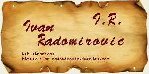 Ivan Radomirović vizit kartica